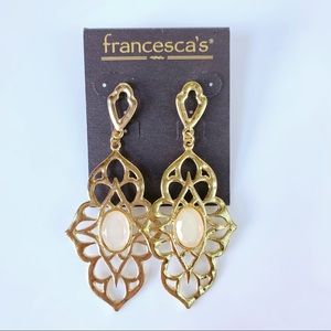 Scroll Statement Oversized Gold tone earrings